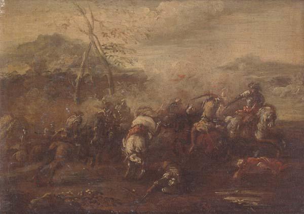 Pietro Graziani A cavalry skirmish oil painting image